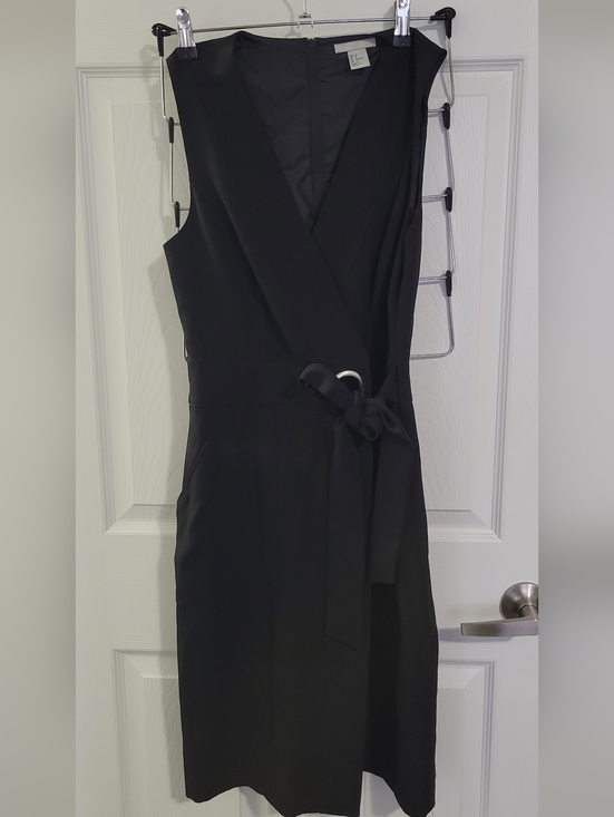 H&M Dresses & Skirts - H&M Black Wrap Dress with Waist Tie